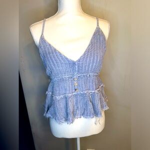 Vintage Havana Top - Sz M with Button detail - backless